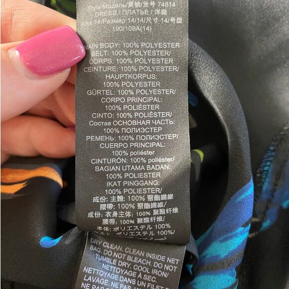 NEW TORY BURCH DRESS BLACK CORA FLORAL RUFFLE ASYMMETRICAL CREPE PLEATED SHORT - Picture 5 of 15